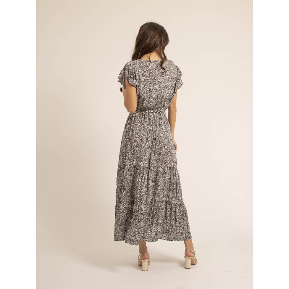 Robe Longue Col V Ilmax noir, DONA LISA
