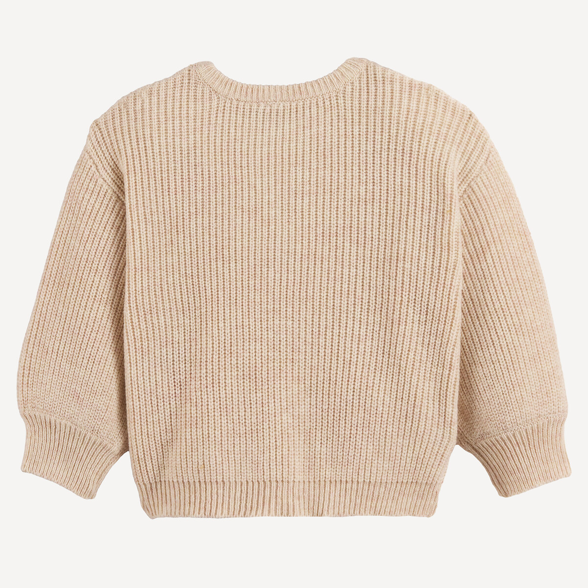 Embroidered Cherry Chunky Knit Crew Neck Jumper beige, LA REDOUTE COLLECTIONS
