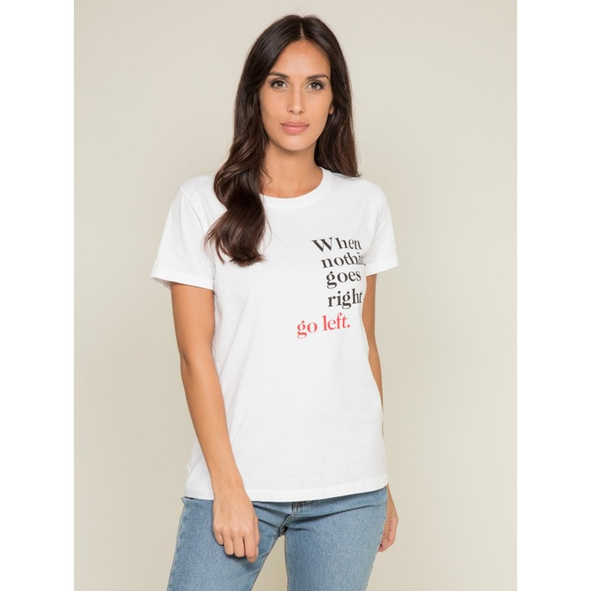 T-shirt Col Rond Message Fibexo blanc, DONA LISA