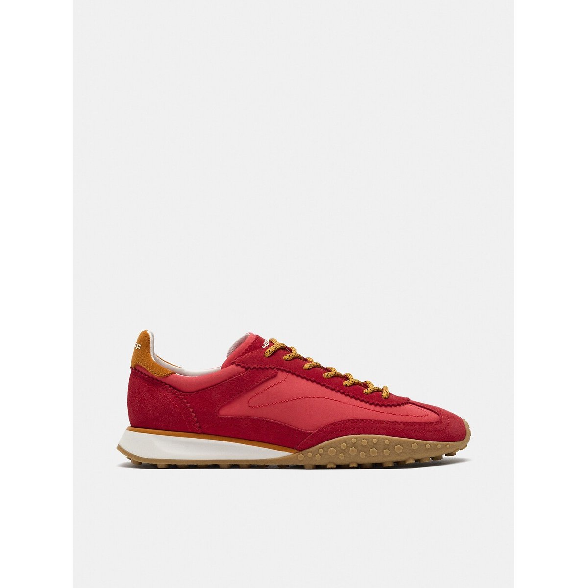 Sneaker aus Leder und Textil Bridge MKII rot, HOFF