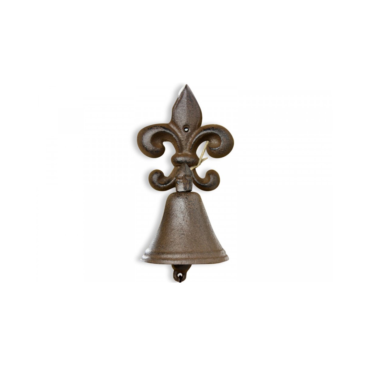 Cloche Fleur De Lys Fonte Marron 10x10.5x20.5cm marron, DECORATION D’AUTREFOIS