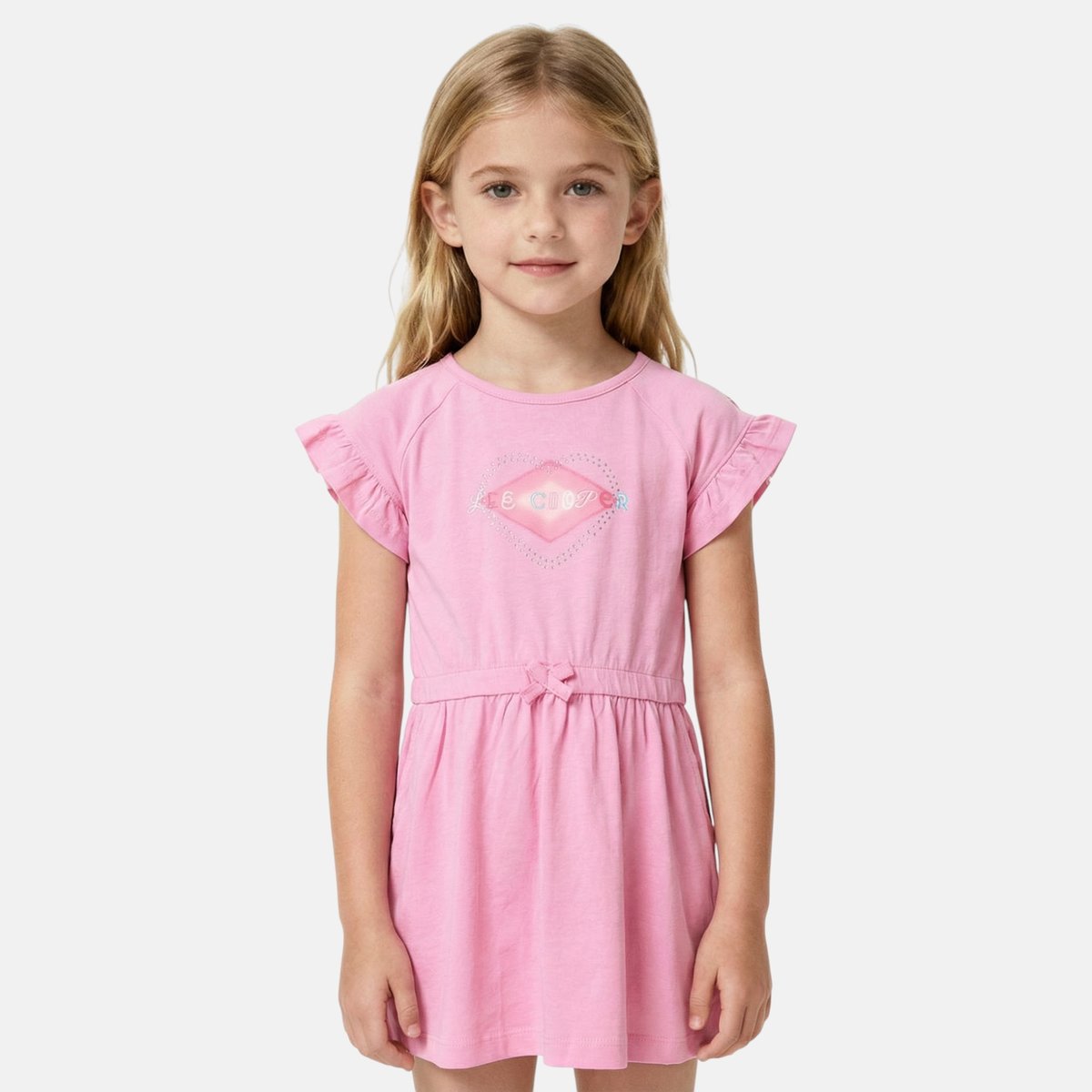 Robe manches courtes, col rond BOHÈME rose, LEE COOPER