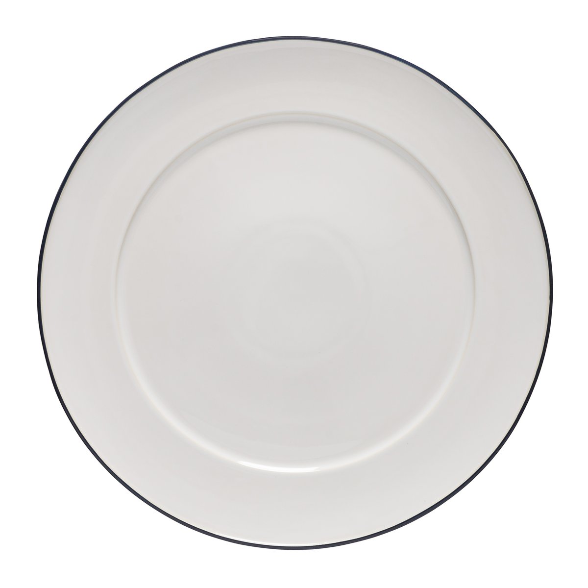 Plat rond en grès, BEJA blanc et bleu, COSTA NOVA