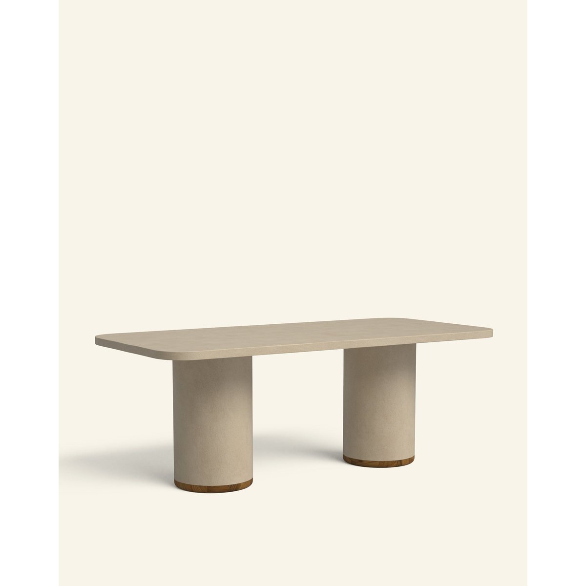 Table à manger en microciment gris pierre 160 cm - SALVIA sable, HANNUN