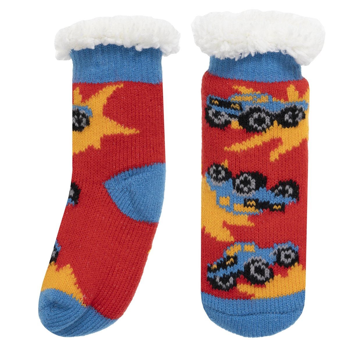 Chaussettes anti-dérapantes maille jacquard, picots antidérapants rouge, ISOTONER