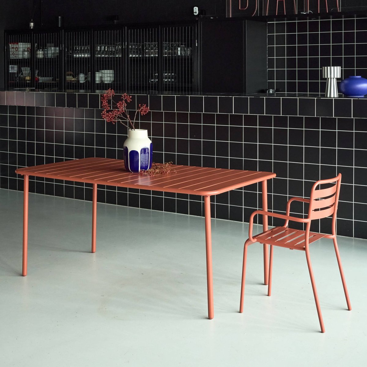 Table de jardin métal 6-8 places AMÉLIA terracotta, SWEEEK