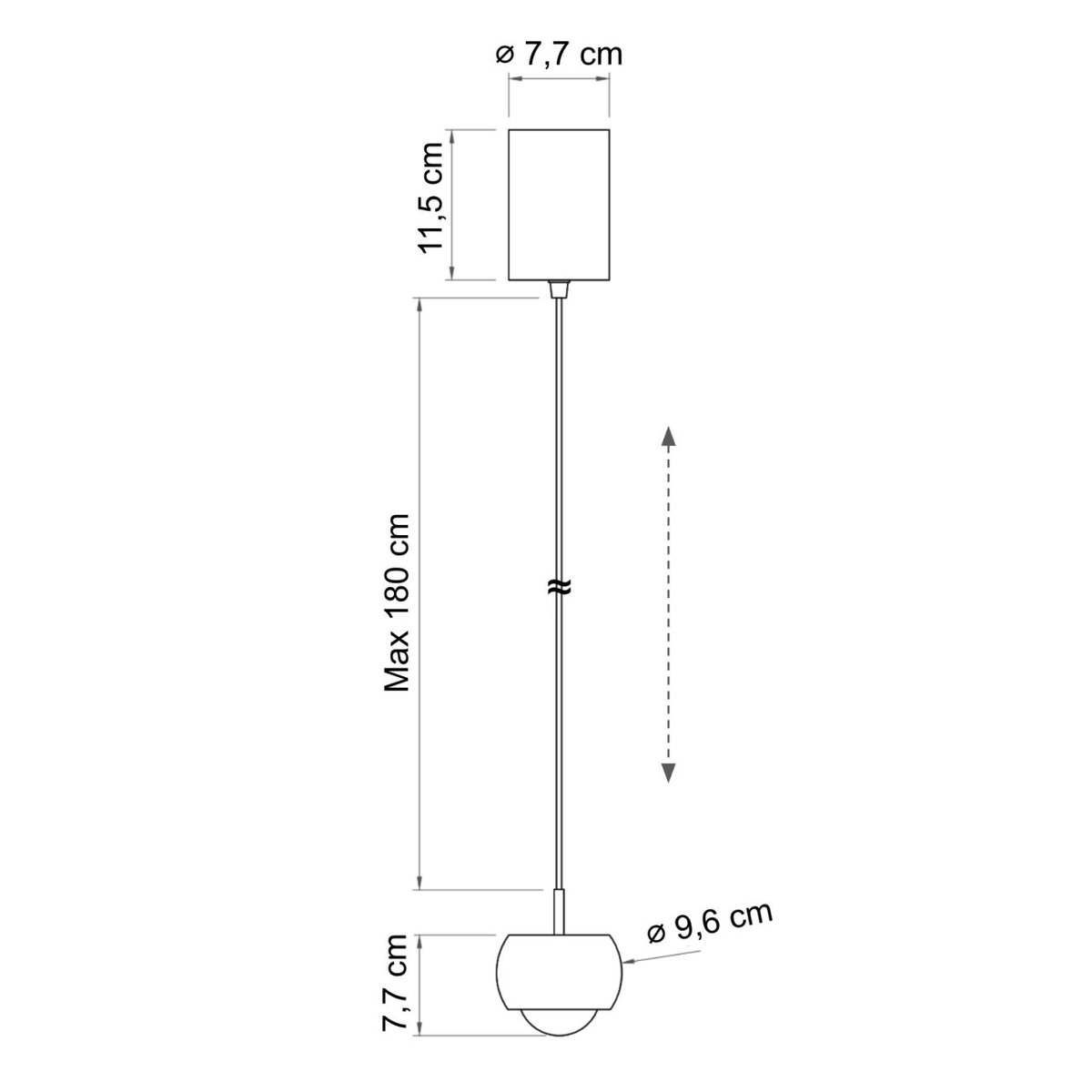 Suspension LED réglable en hauteur - FINN blanc et noir, KOSILUM