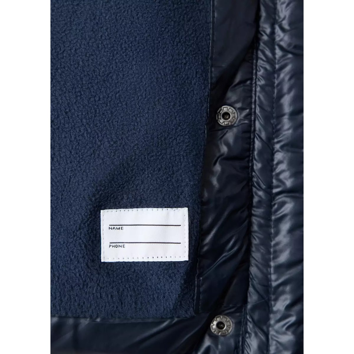 Anorak matelassé capuche imitation fourrure bleu marine, MANGO BABY