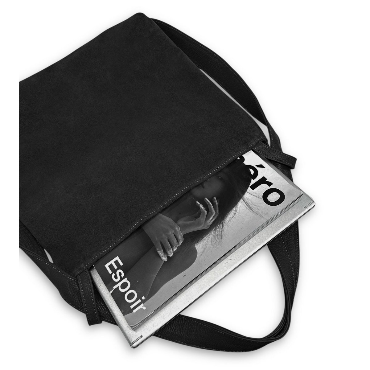 Sac multipositions en croûte de cuir SOHO SUEDE noir, OH MY BAG