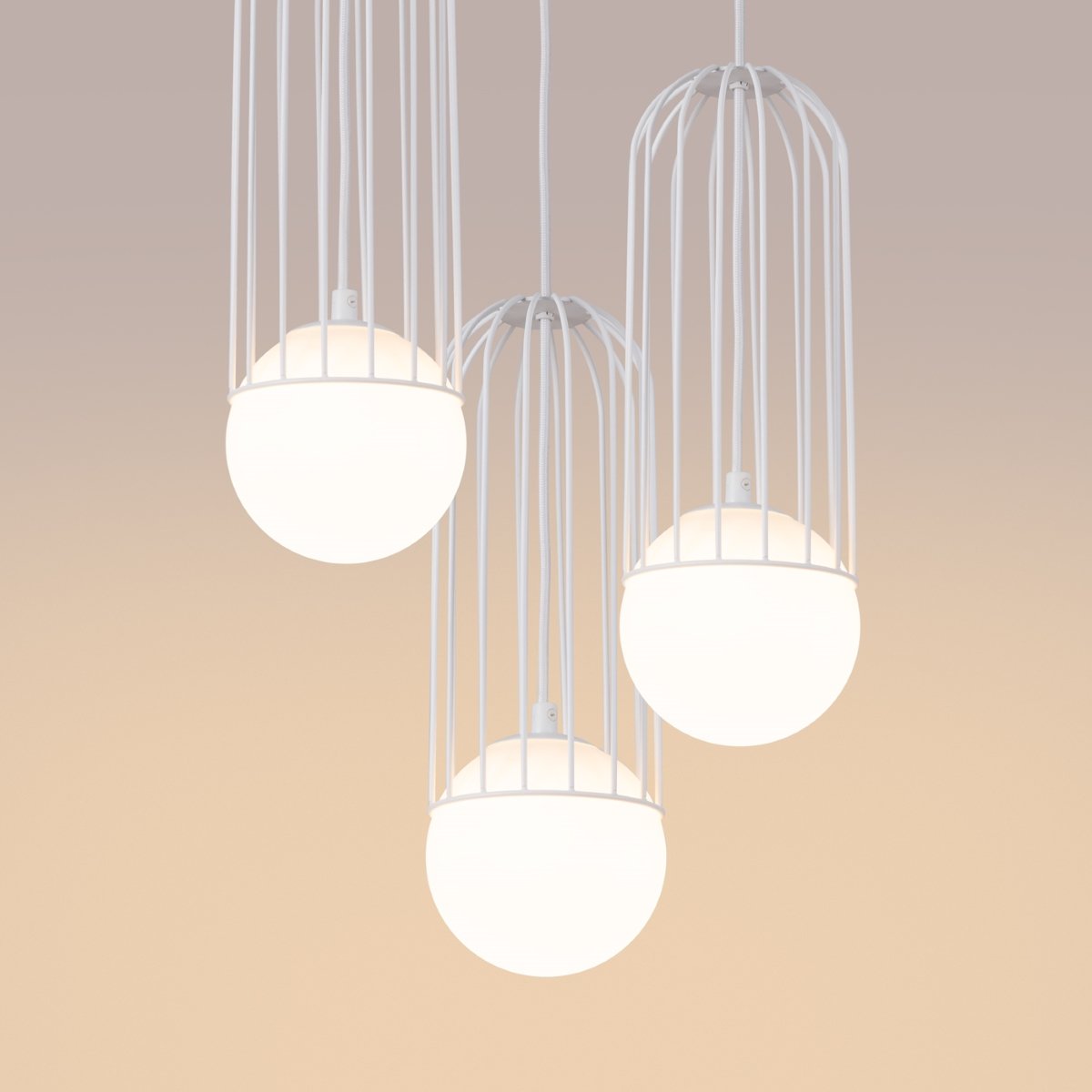 Lustre Acier Blanc G9 3 Brina blanc, EDEN