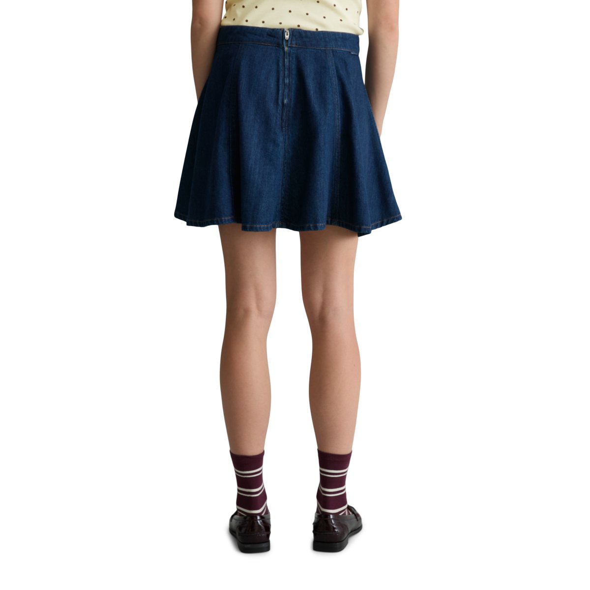 Mini-jupe évasée en jean réalisé avec Orange Fiber bleu, MARC O’POLO DENIM