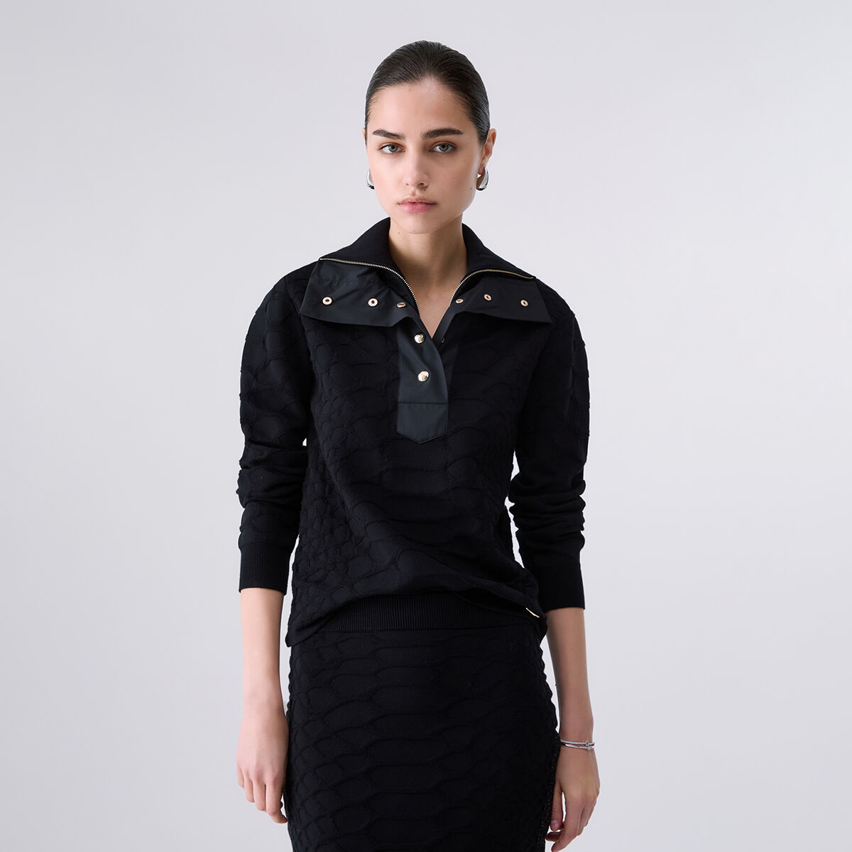 Pull Jacquard Crocodile noir, LIU JO