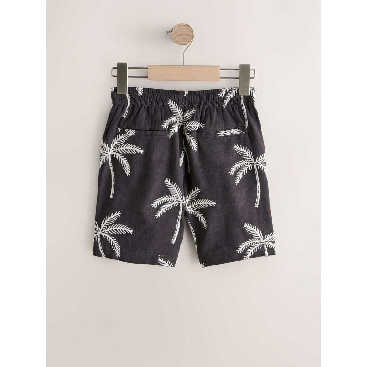 Short à enfiler en lin mélangé gris anthracite, NEXT