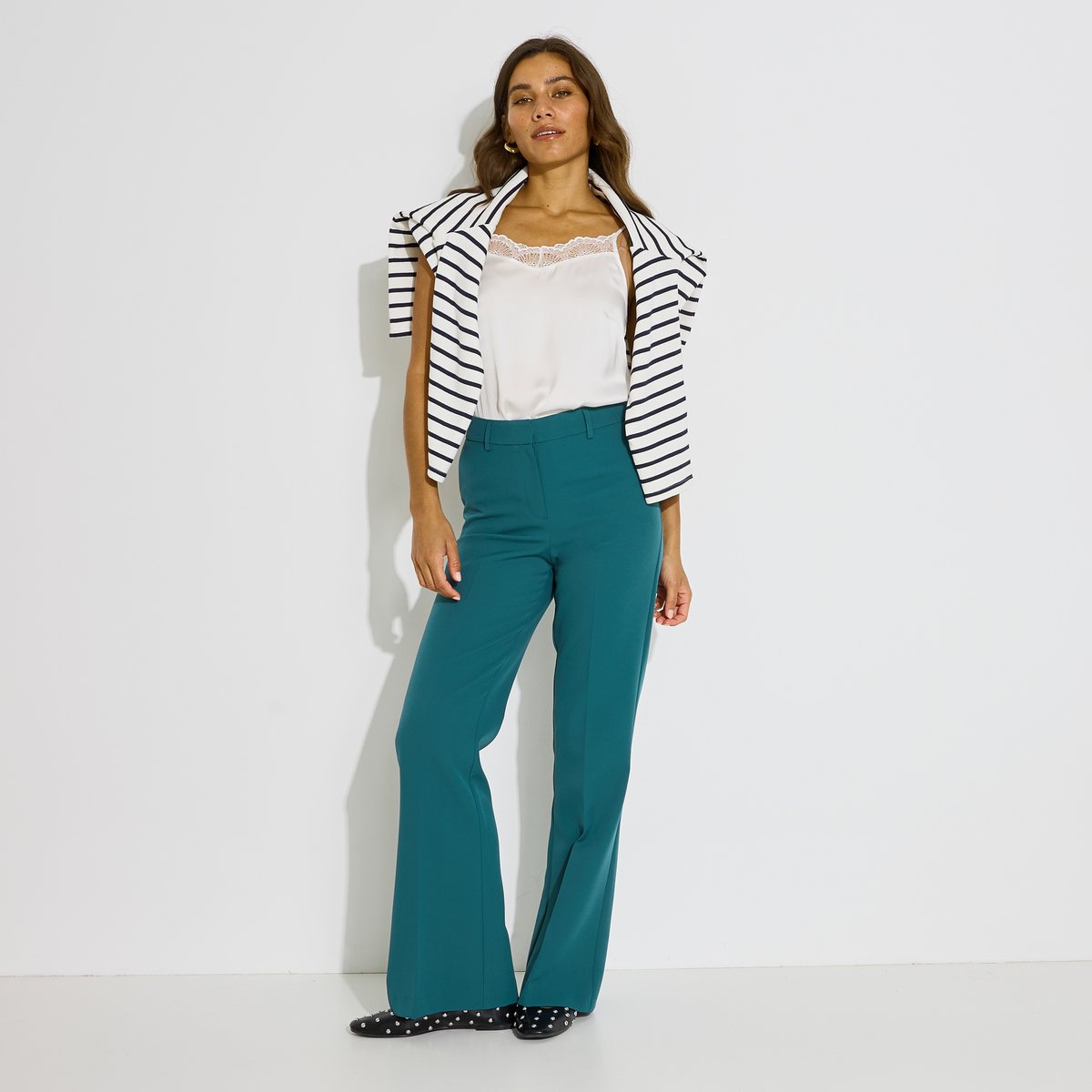 Pantalon flare vert, GRAIN DE MALICE
