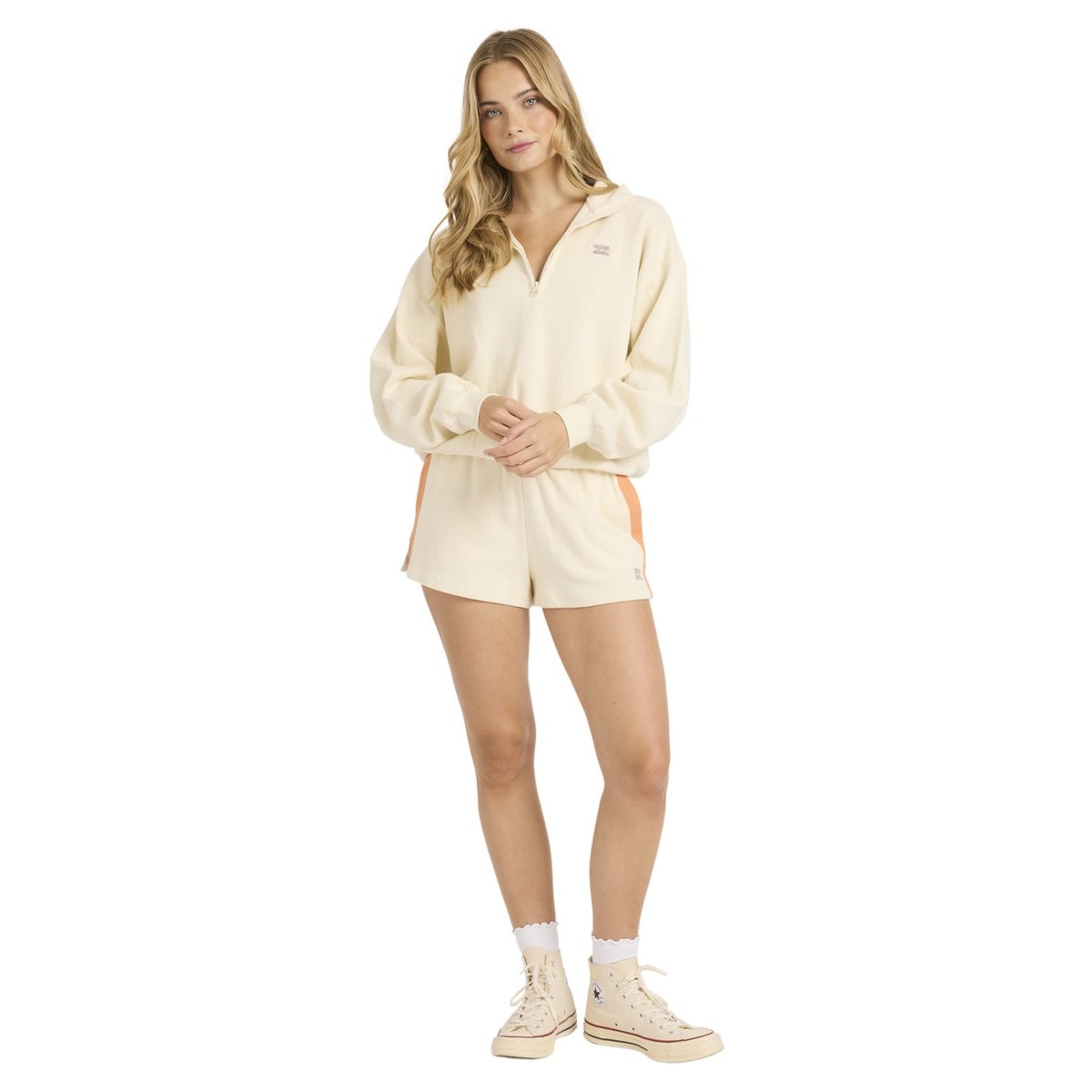 Sweat demi-zip CLASSIC FEELS blanc white cap, BILLABONG