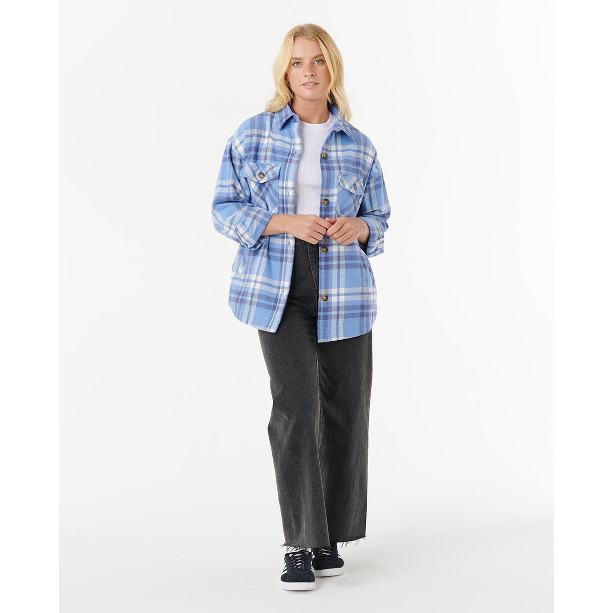 Chemise en flanelle à manches longues OCEANS blue, RIP CURL