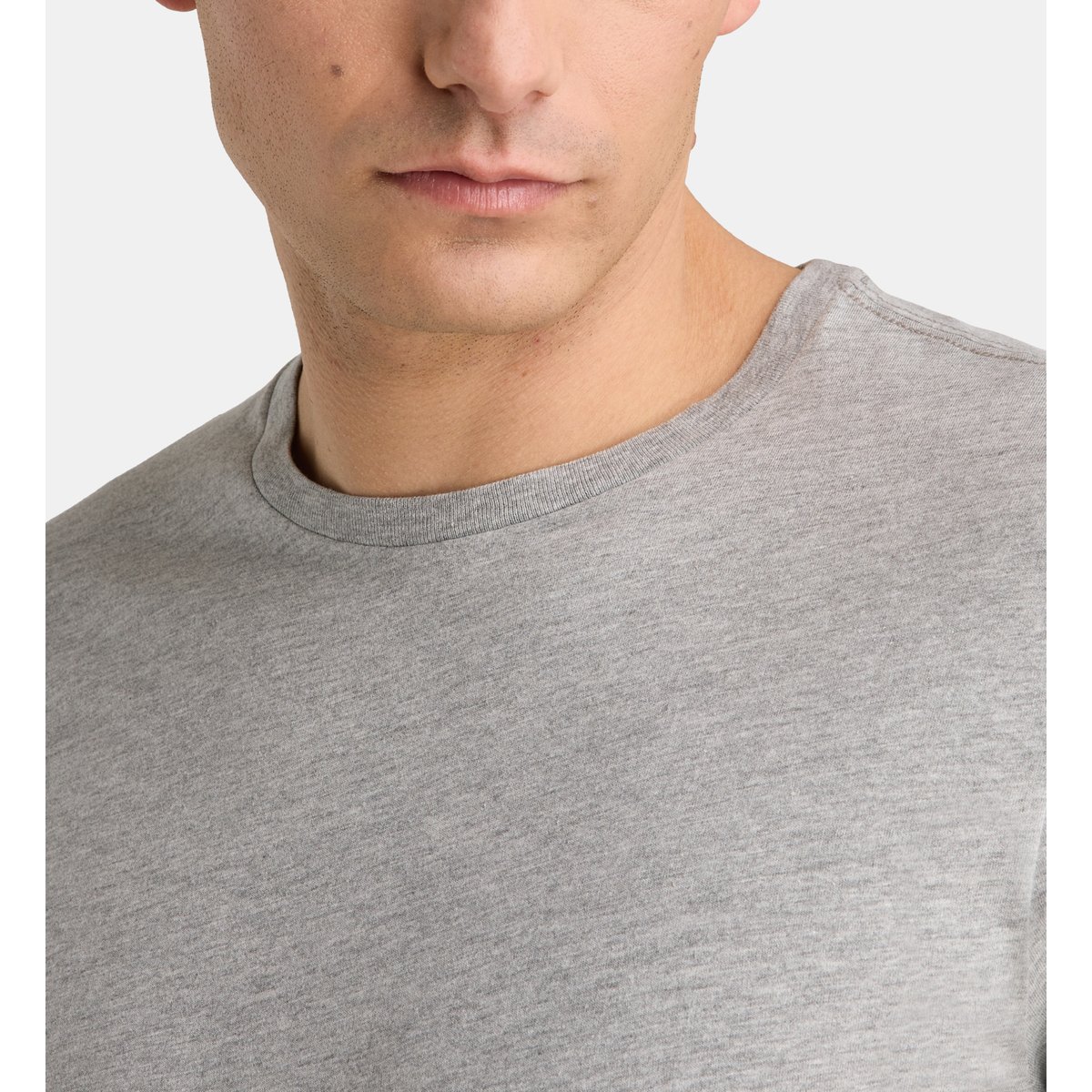 T-shirt sishron coton bio gris chiné, GALERIES LAFAYETTE