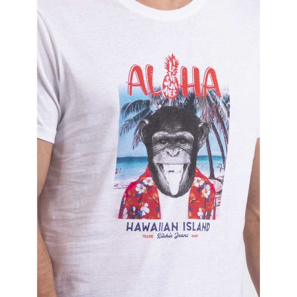 T-shirt Col Rond Nipagolo blanc, RITCHIE