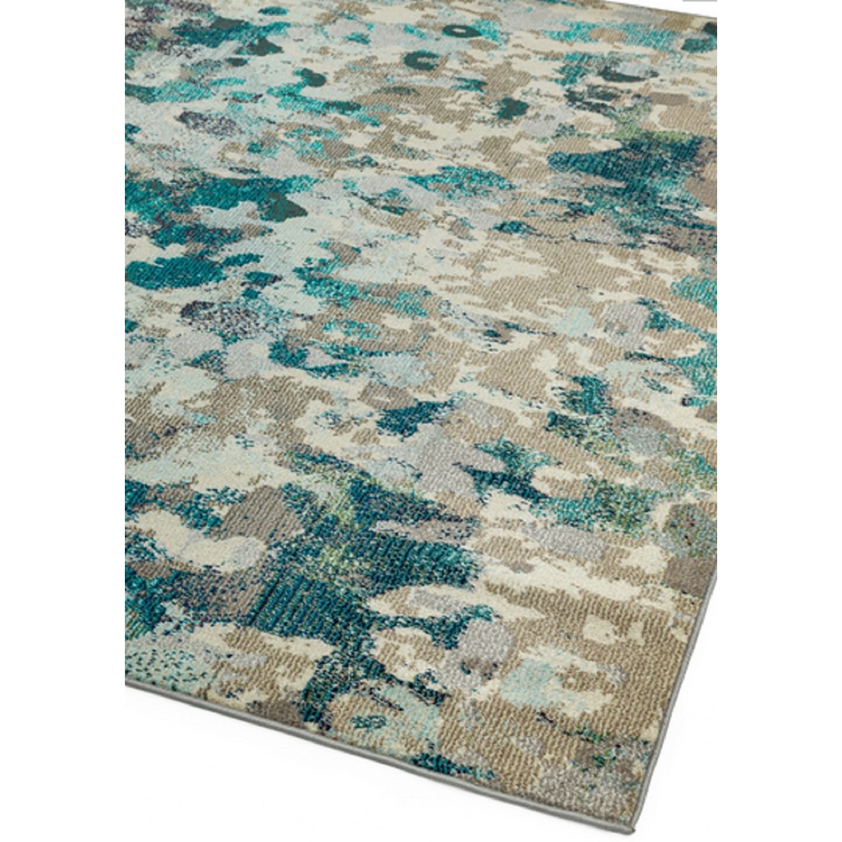 Tapis salon et chambre moderne tissé plat ETHERAL bleu, NOVATREND