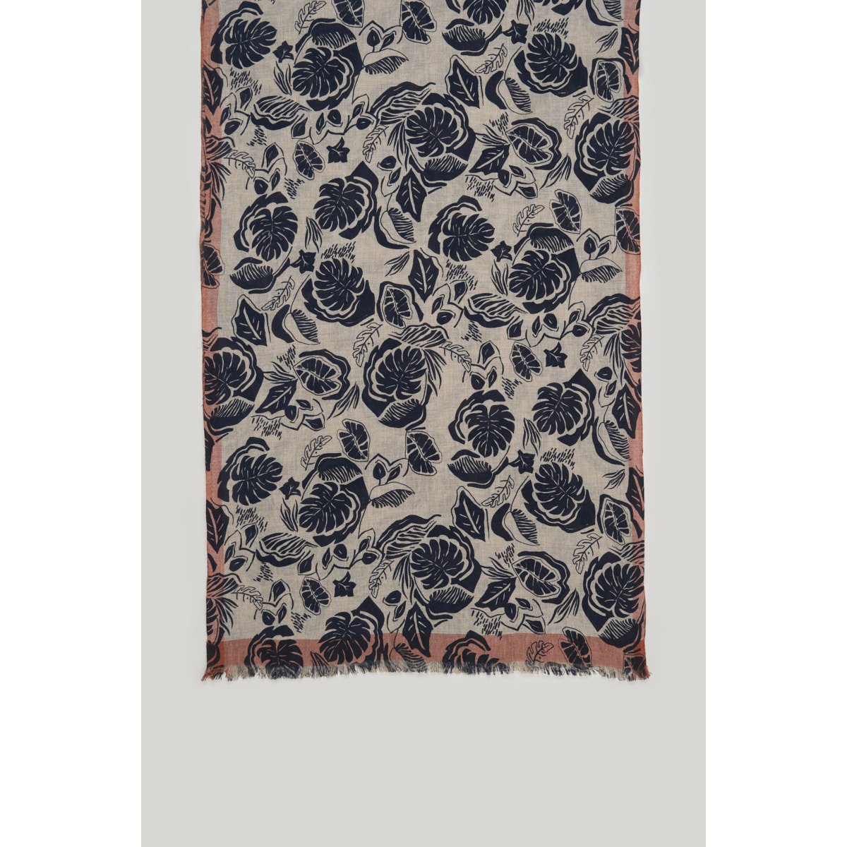 Chèche motif à fleur Hawai bleu marine, MCS