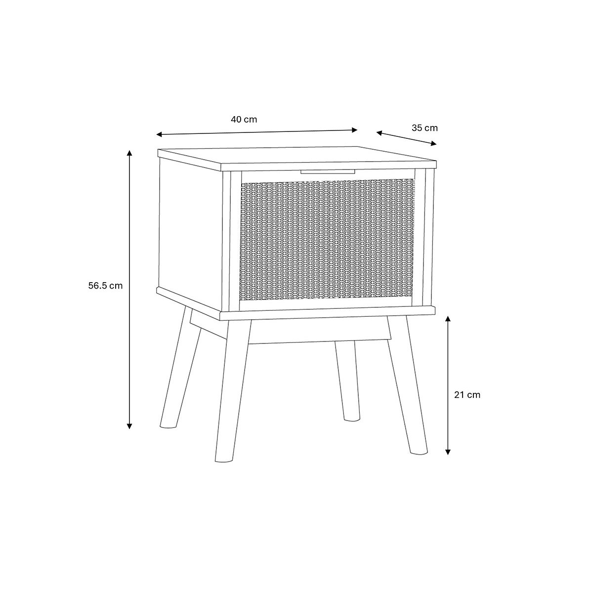 Table de chevet Bois massif, ALBI bois, BOBOCHIC