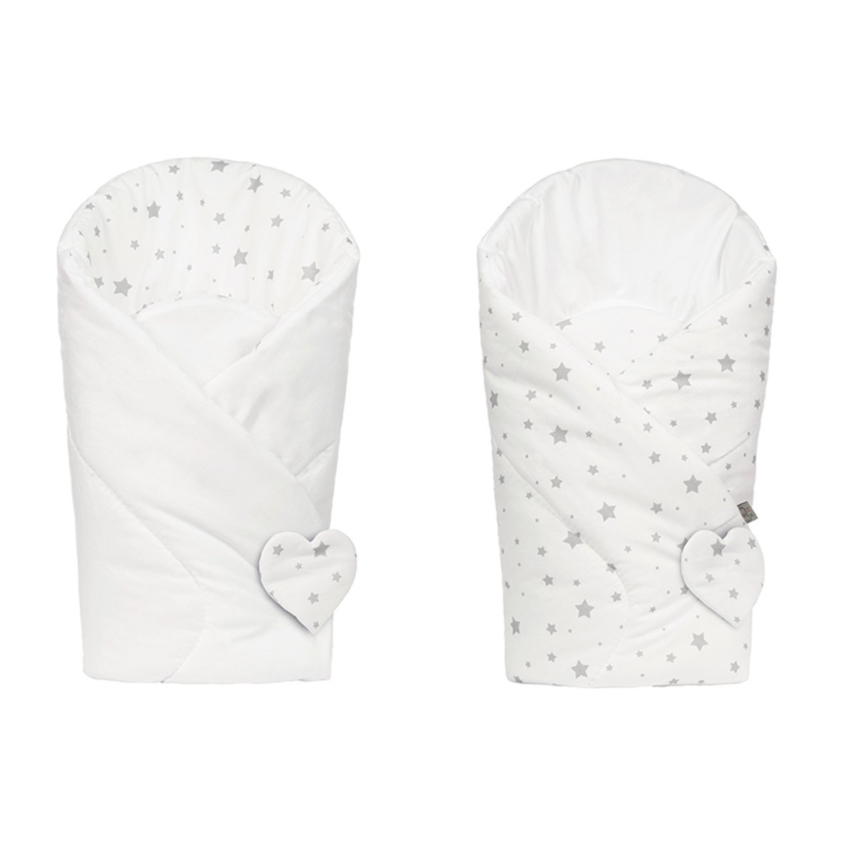 Gigoteuse d'emmaillotage en coton STELLA blanc, SEVIRA KIDS