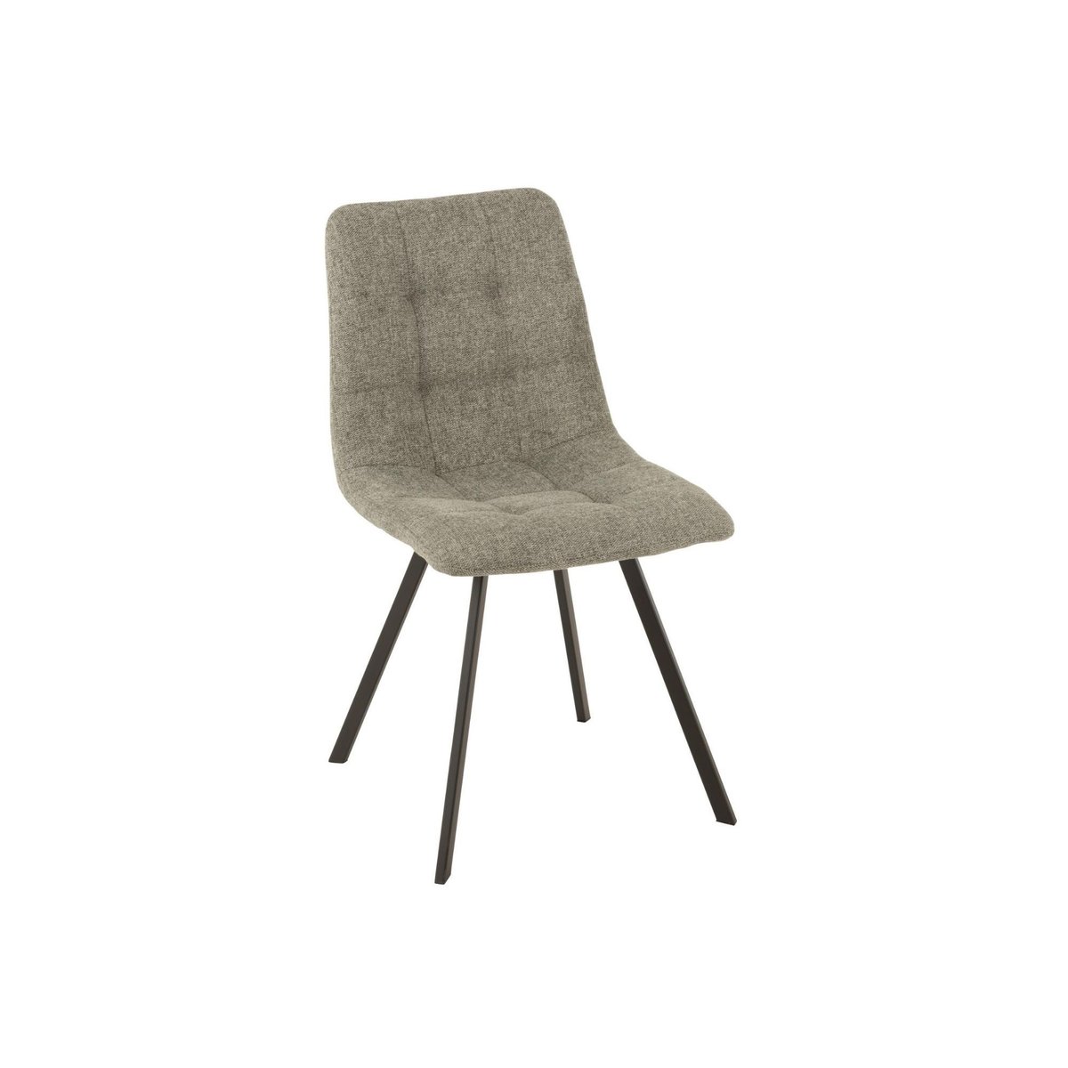 Chaises en tissu et en métal noir (lot de 2) - OLIVIA gris, HELLIN, DEPUIS 1862