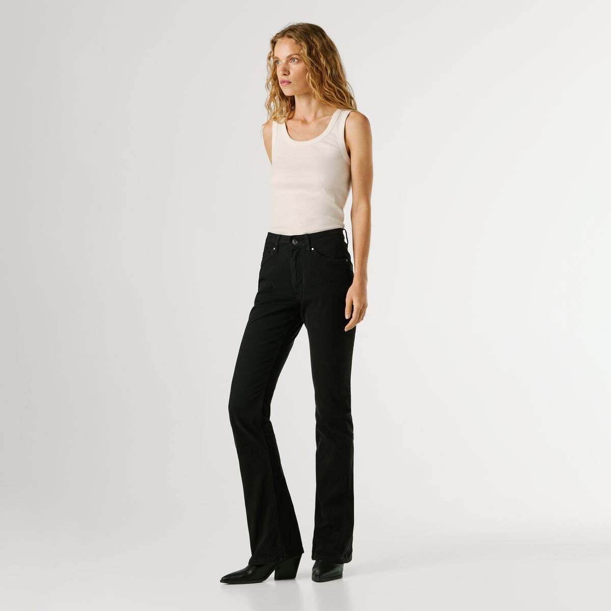 Pantalon Coupe Évasée 5 Poches noir, PEPE JEANS
