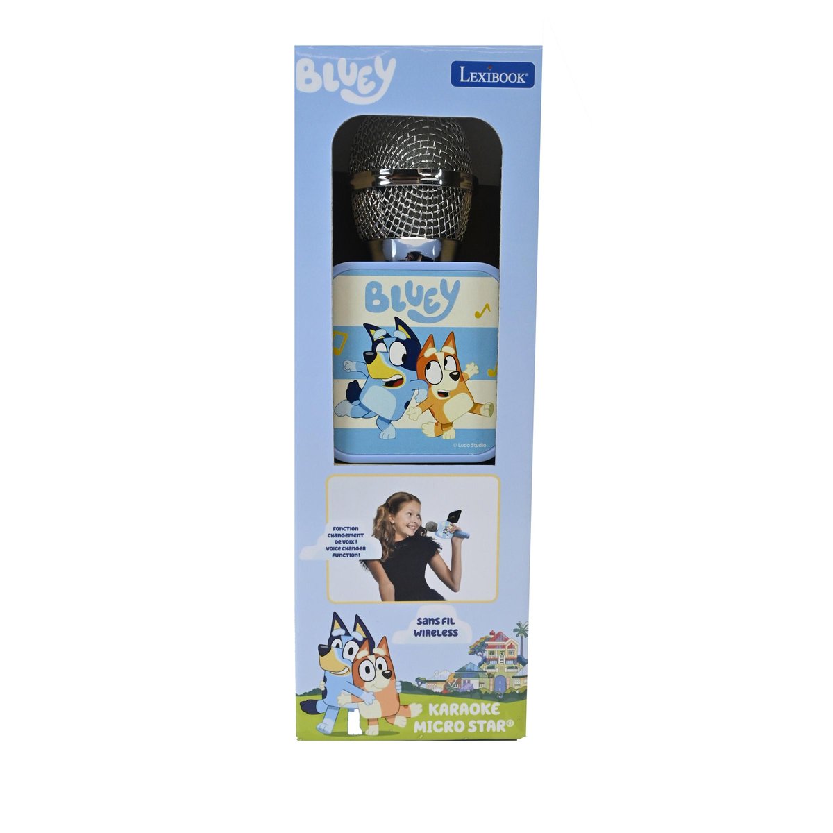 Micro Karaoké Sans Fil Bluey avec Enceinte Bluetooth bleu, LEXIBOOK