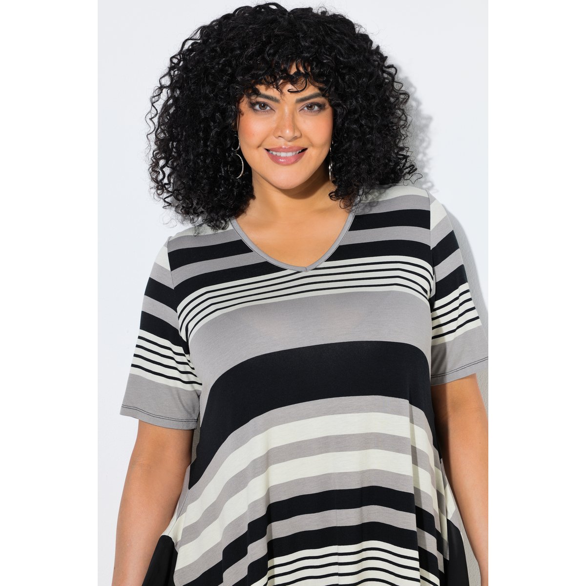 T-shirt rayé noir, ULLA POPKEN