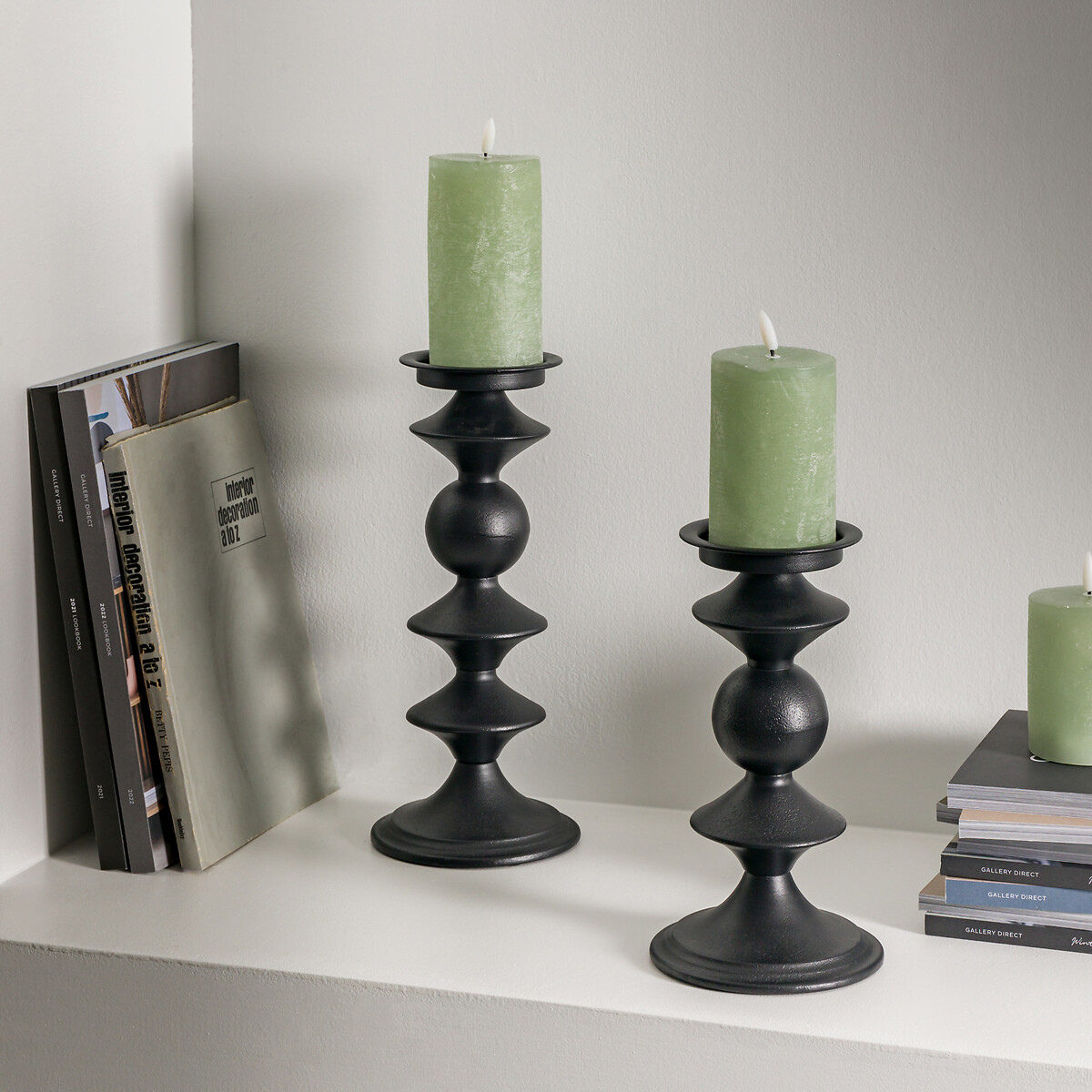 27cm Black Iron Pillar Candle Holder black, ÉDITÉ