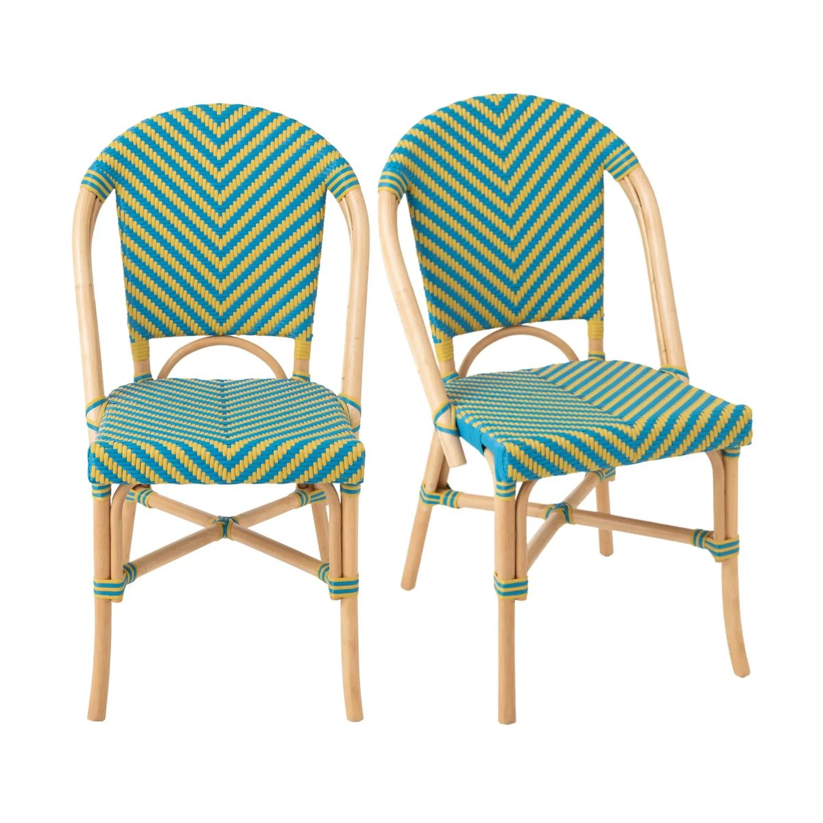 Chaises bistrot tressées (lot de 2) - MONTMARTRE jaune, HELLIN, DEPUIS 1862