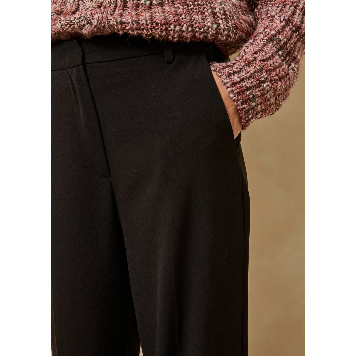 Pantalon 7/8ème droit et large noir, LA FEE MARABOUTEE