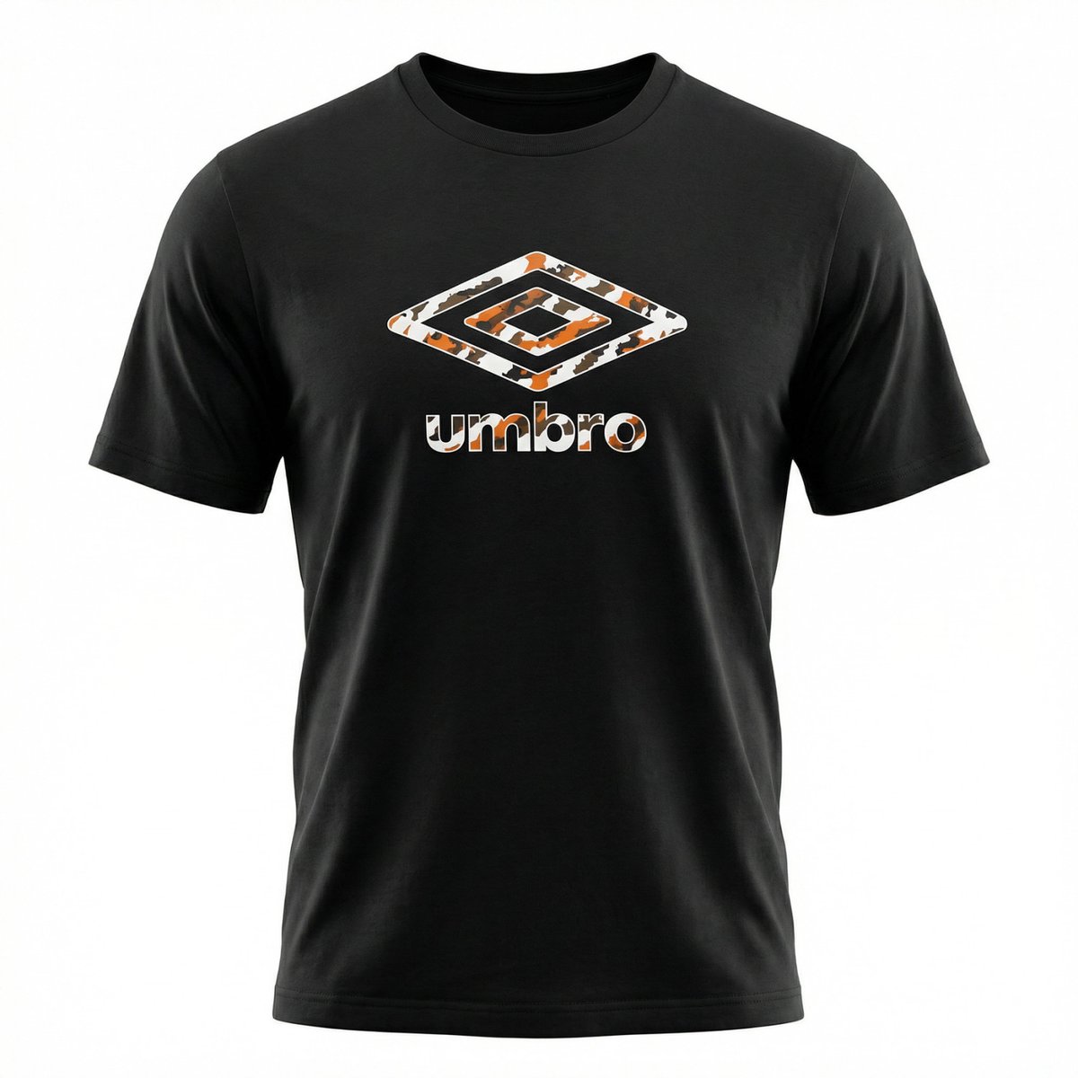 Tee shirt en coton noir/camouflage, UMBRO