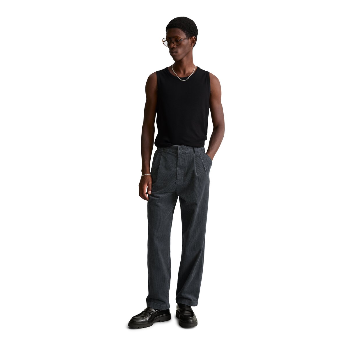 Pantalon en velours côtelé modèle Lars, coupe classique en pur coton biologique gris, MARC O’POLO DENIM