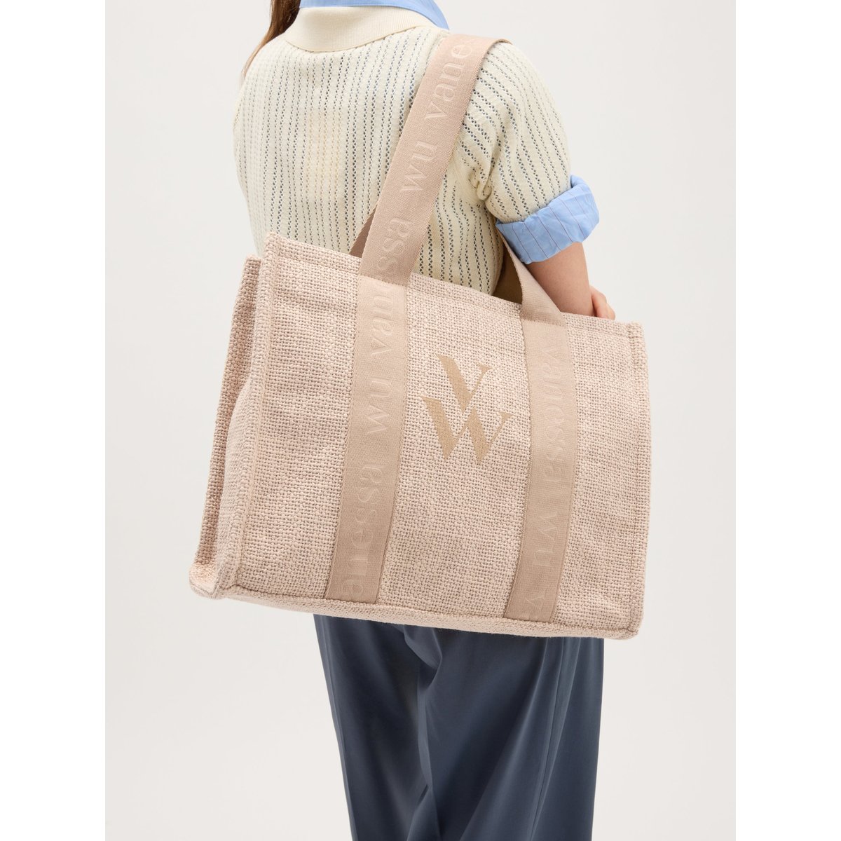 Sac cabas oversize avec anses INÈS beige, VANESSA WU