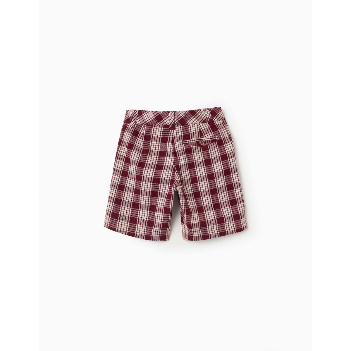Short chino en coton à carreaux You&Me rouge foncé, ZIPPY
