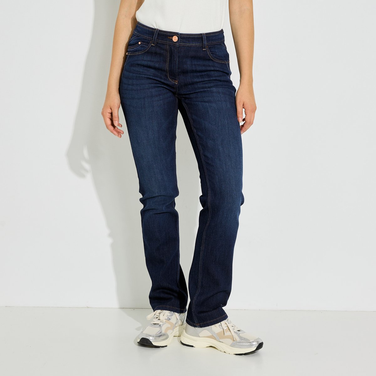 Jean droit NEWYORK D01 bleu jean denim, GRAIN DE MALICE
