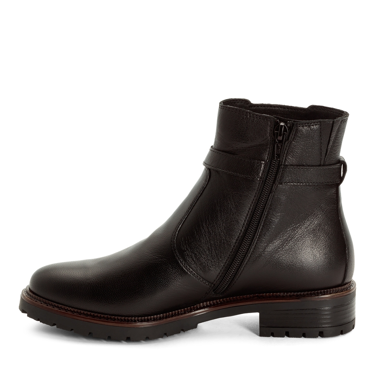Bottine Chelsea en cuir noir, TAMARIS