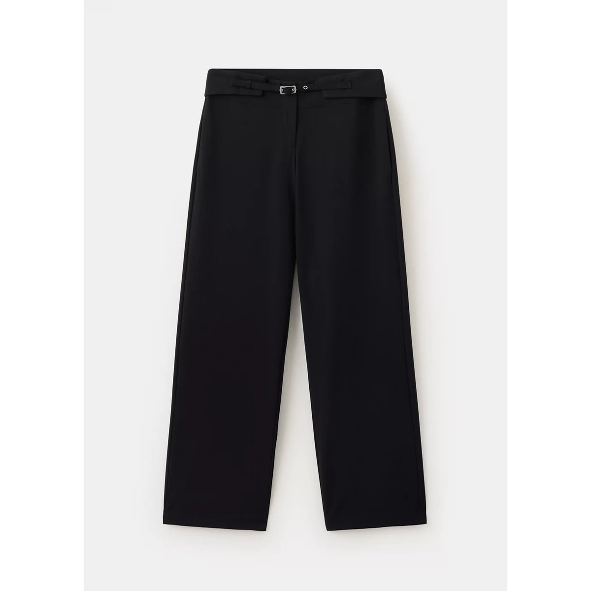 Pantalon droit avec ceinture noir, MANGO TEEN