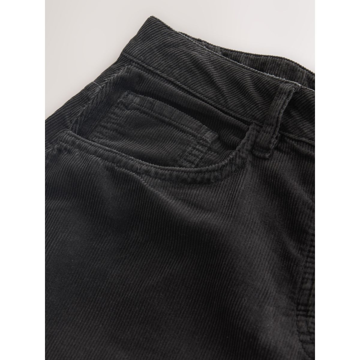 Pantalon large en velours côtelé noir, NEXT