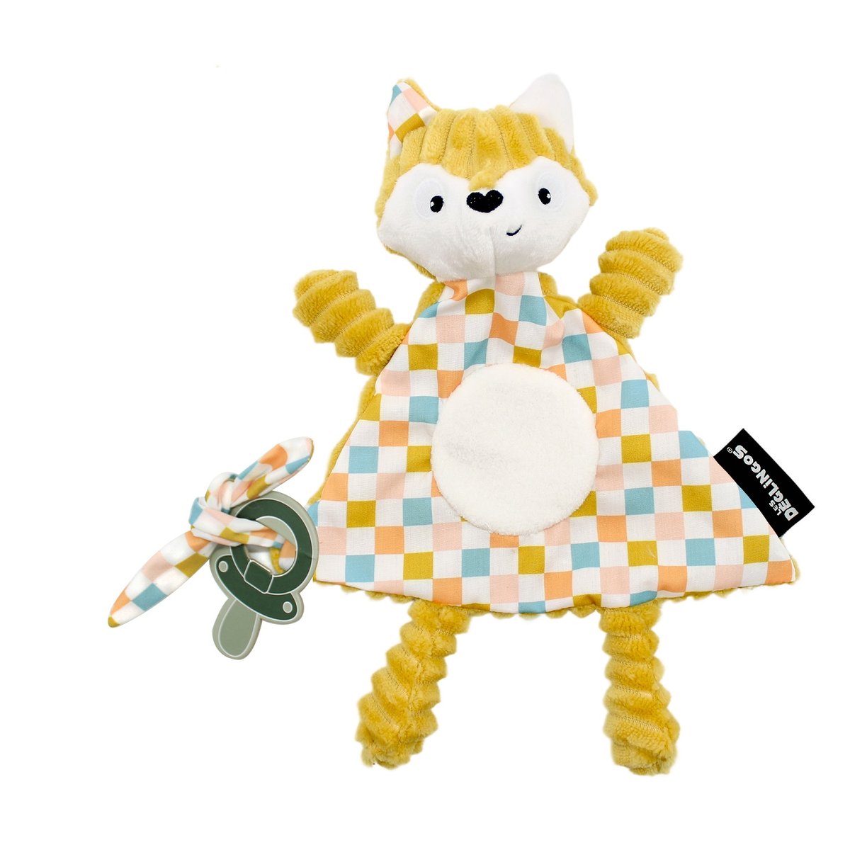 Doudou baby le tigre spéculos 28 cm marron jaune, LES DEGLINGOS