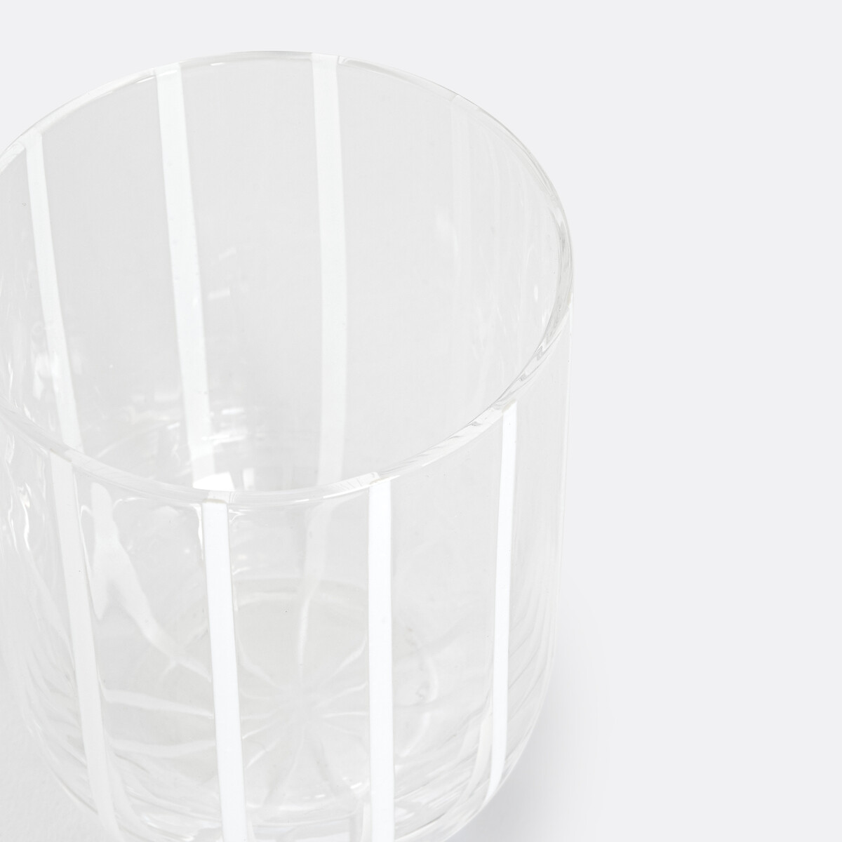 Lot de 6 verres à eau rayés blanc, DELVI transparent/blanc, LA REDOUTE INTERIEURS