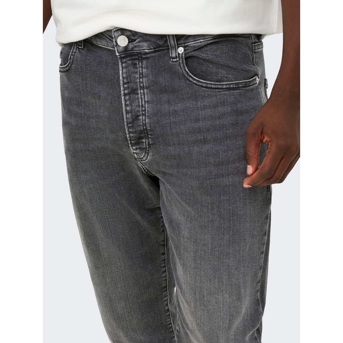 Jean À Coupe Ample noire - washed black 1, ONLY & SONS