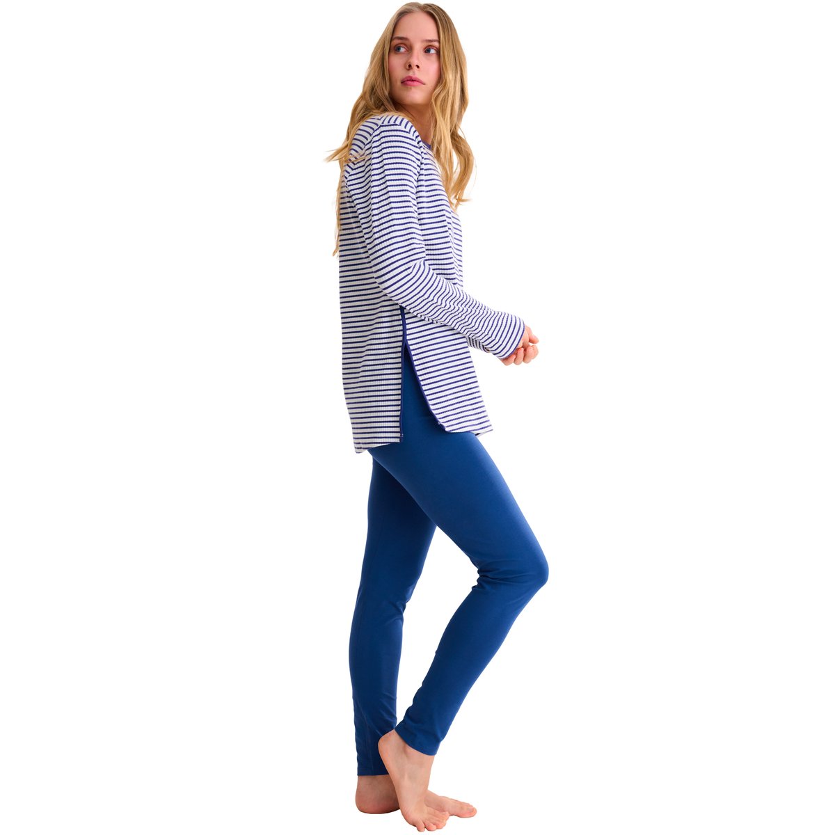 Pyjama leggings tunique manches longues INFINITY bleu, LISCA