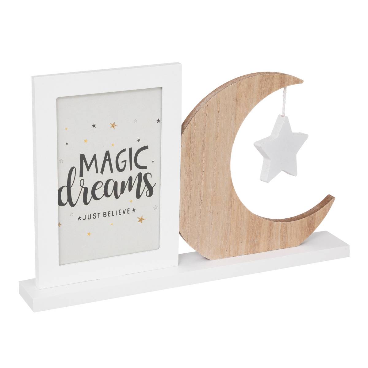 Cadre photo enfant forme lune AZILI blanc, ATMOSPHERA FOR KIDS