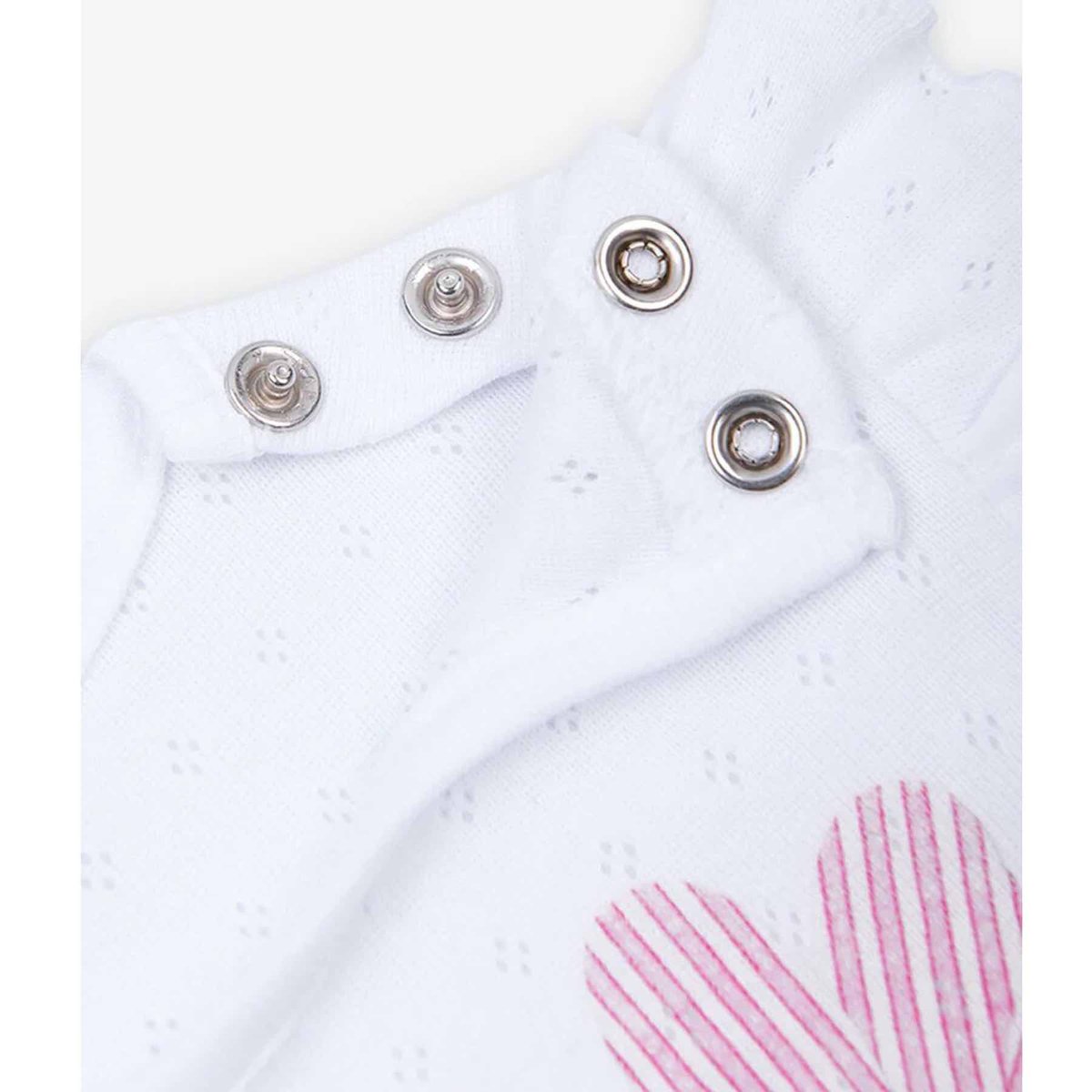 Combishort en coton jacquard biologique, Doris blanc / gris, KITIKATE