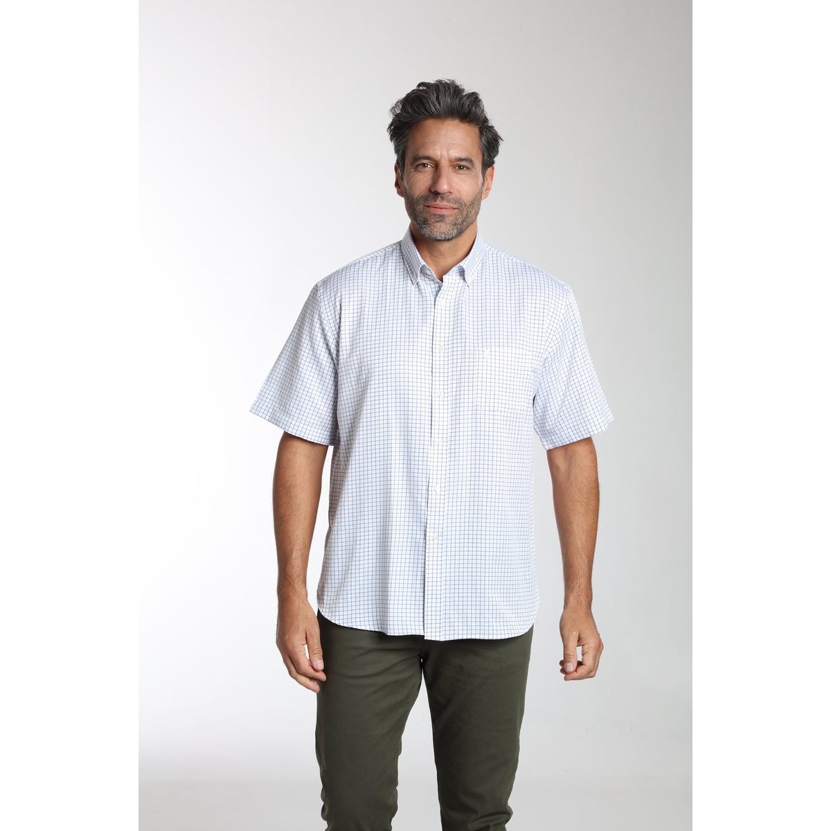 Chemise manches courtes en coton COOL bleu, GENTLEMAN FARMER