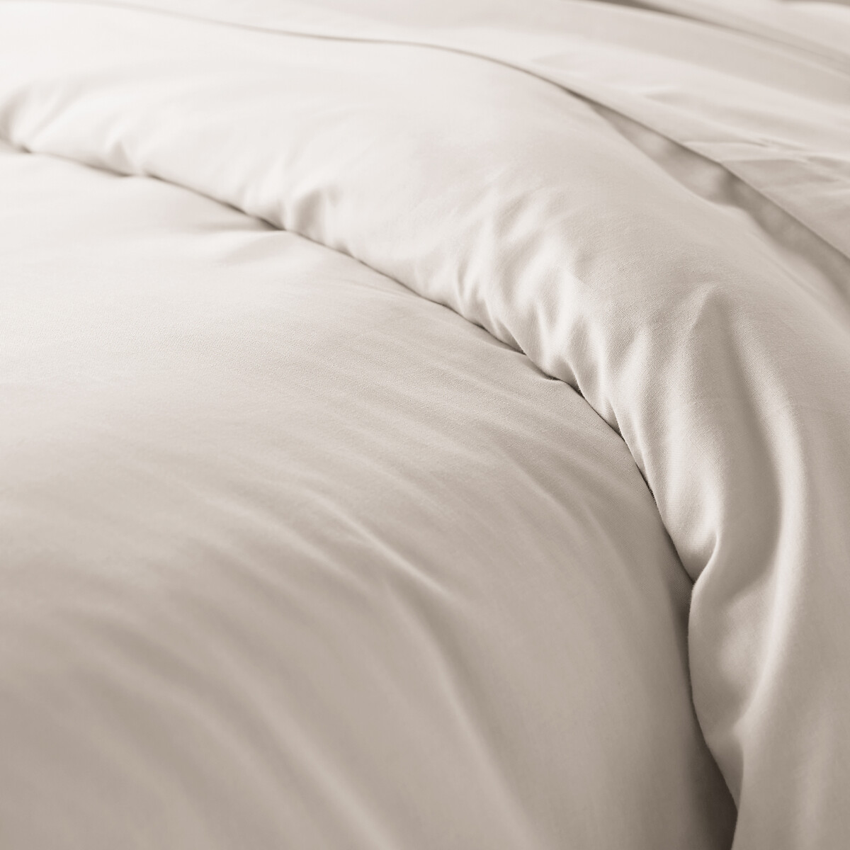 Housse de couette unie en polycoton, Scenario beige galet, LA REDOUTE INTERIEURS
