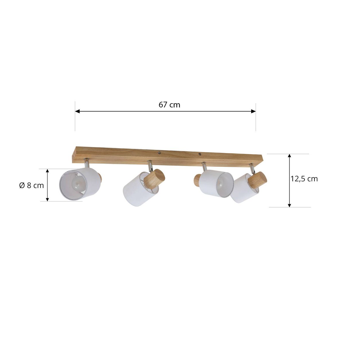 Spot en bois moderne, Wanessa bois clair, blanc, LINDBY